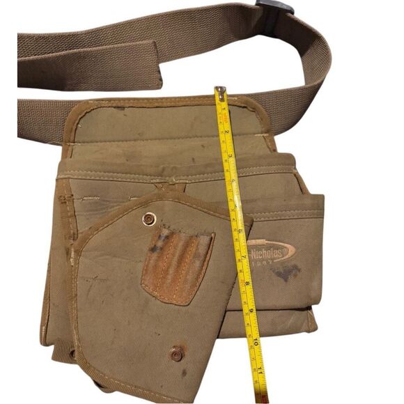 McGuire-Nicholas Vintage Green Tan Canvas Tool Belt with Multiple Pouches - Picture 6 of 7
